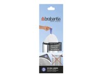 Brabantia Size D - Skraldespandsforing - løbesnor - høj-densitets polyethylen (HDPE) - hvid - pakke med 20