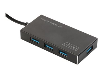 DIGITUS USB-Hub 4-Port 3.0->4xA3.0 m.Netzteil schwarz