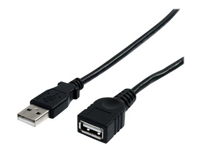 StarTech.com 3 ft Black USB 2.0 Extension Cable A to A - M/F - 3 ft USB A to A Extension Cable - 3ft USB 2.0 Extension cord (USBEXTAA3BK)