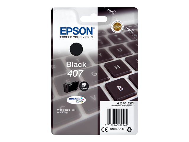 Image of Epson 407 - L size - black - original - ink cartridge
