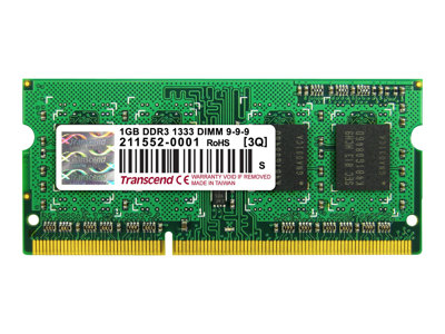 Transcend DDR3 SODIMM 1333 8GB Transcend - DDR3 - module - 1 GB - SO-DIMM 204-pin - 1333 MHz