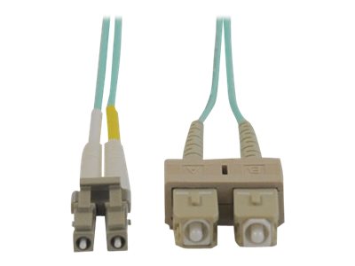 Tripp Lite 15M 10Gb Duplex Multimode 50/125 OM3 LSZH Fiber Optic Patch Cable LC/SC Aqua 50' 50ft 15 Meter