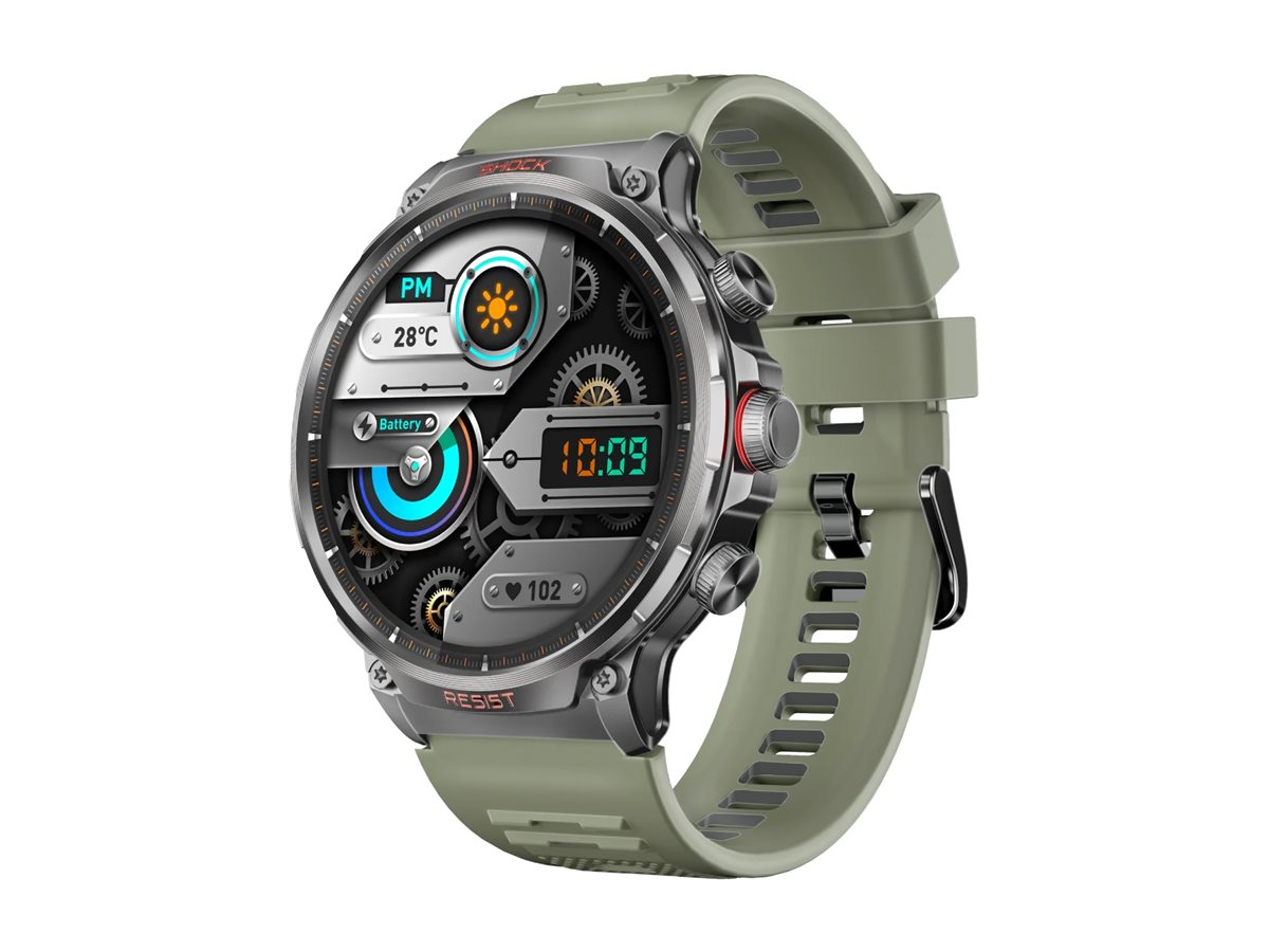 Promate XWatch-R20 smart watch with strap, 256 MB, midnight green