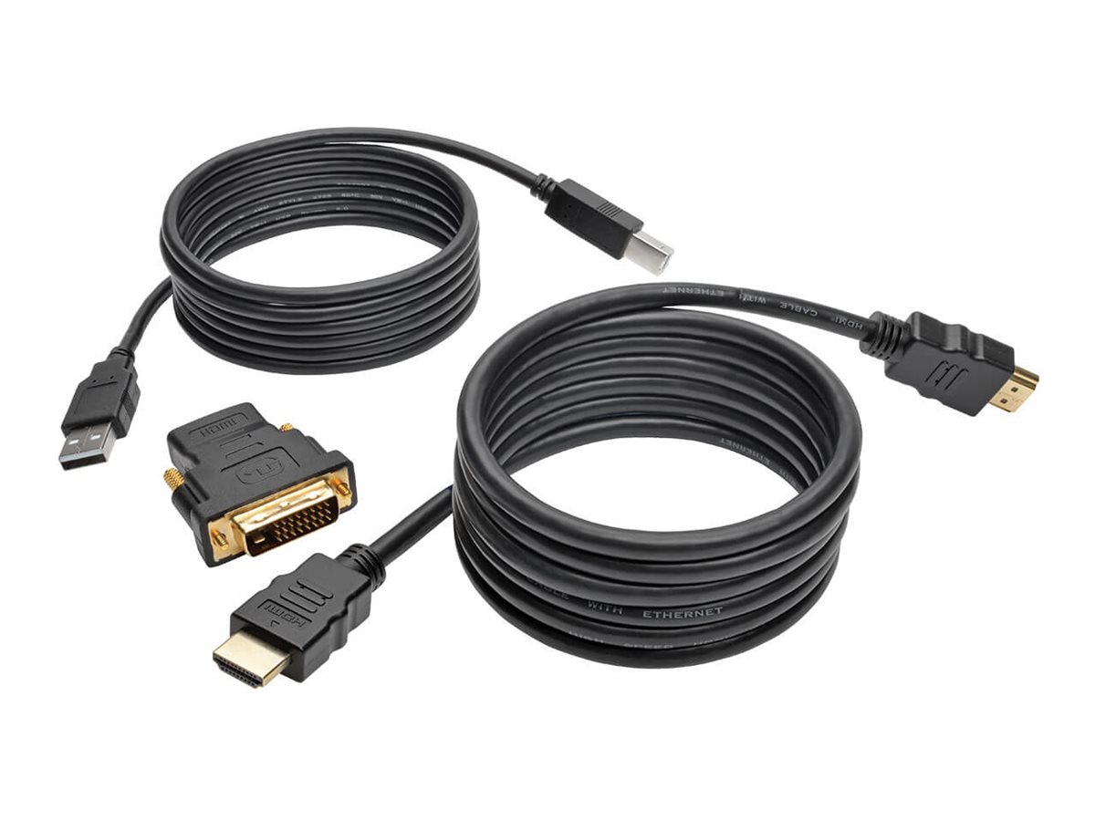 Tripp Lite 6ft HDMI DVI USB KVM Cable Kit USB A/B Keyboard Video Mouse 6'
