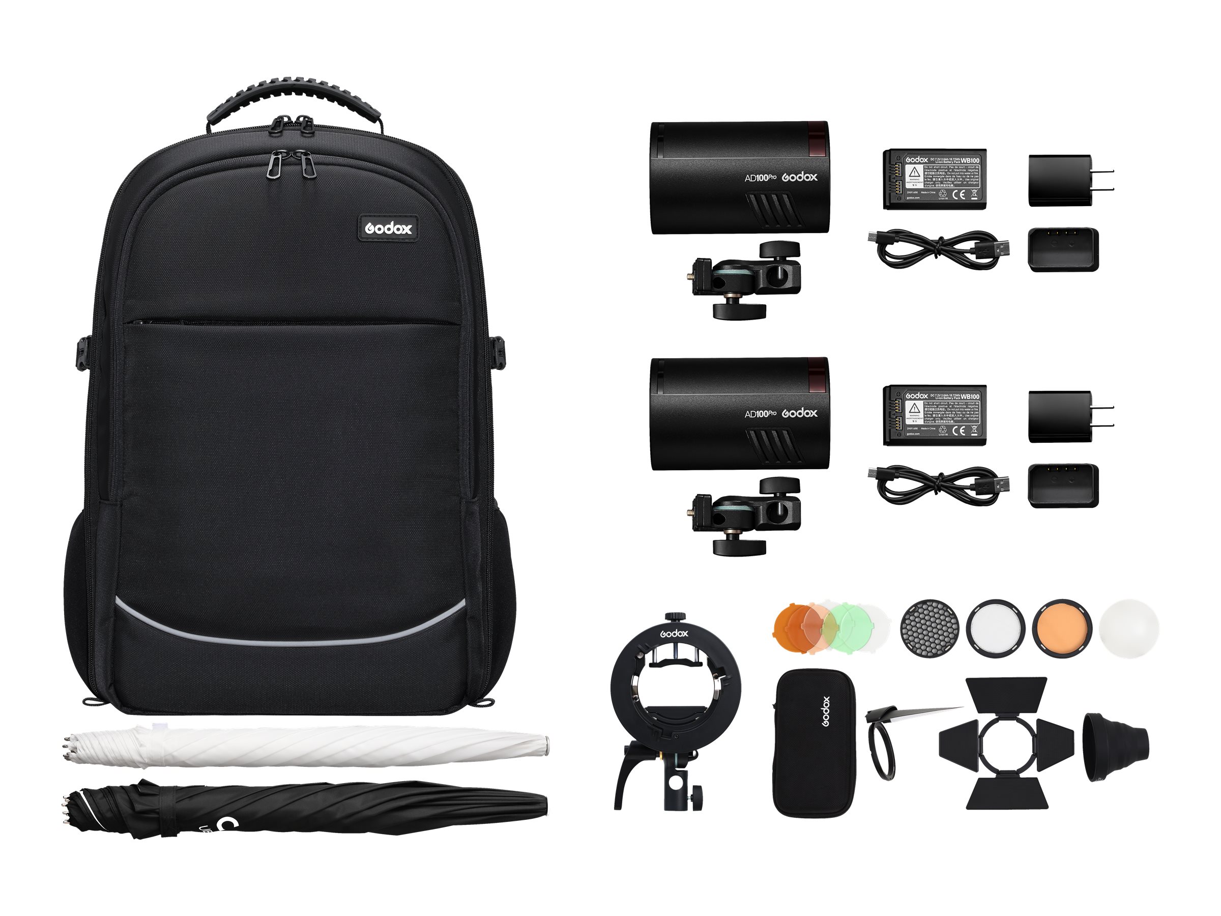 Godox AD100 Pro Dual Light Backpack Kit - Black - Open Box or Display  Models Only