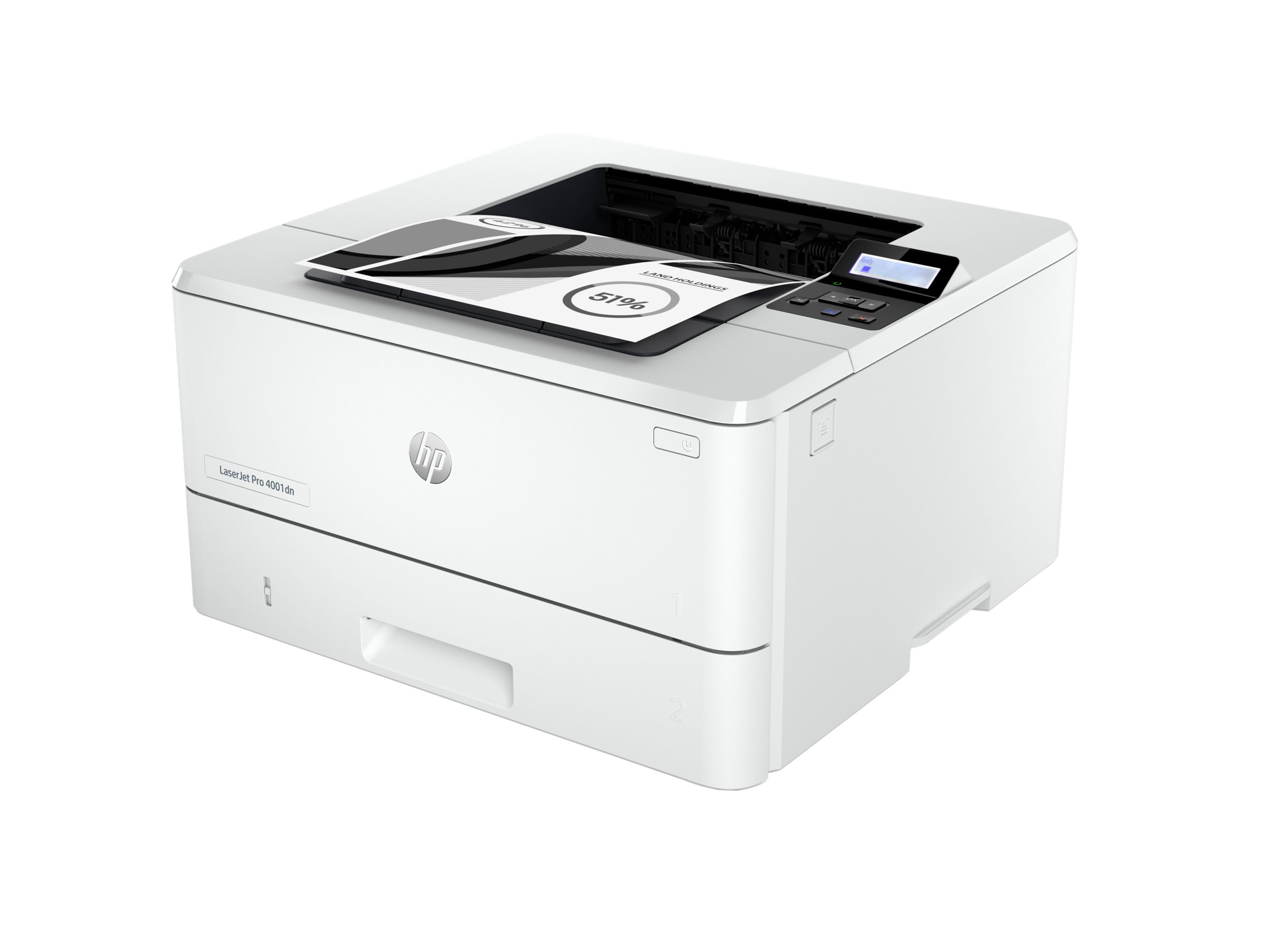 HP LaserJet Pro 4001dn printer B/W Product shot Back 79000