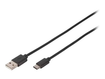 DIGITUS USB 2.0 Anschlusskabel Typ C -A St/St 1.8m, sw - DB-300136-018-S