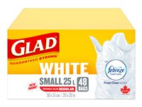 Glad White Garbage Bags with Freshscent - Small - 25L/48s