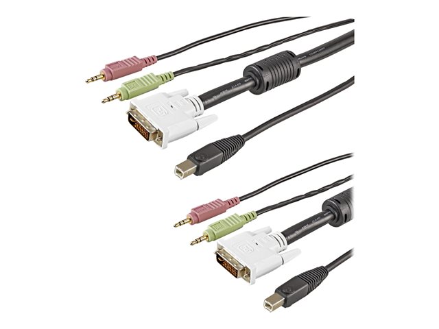Image of StarTech.com 6 ft 4-in-1 USB DVI KVM Cable with Audio and Microphone - DVI KVM Cable - USB KVM Cable - KVM Switch Cable (USBDVI4N1A6) - keyboard / video / mouse / audio extension cable - 1.8 m