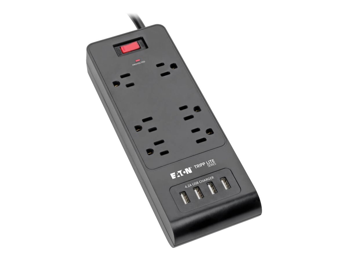 Tripp Lite 6-Outlet Surge Protector with 4 USB Ports (4.2A Shared)