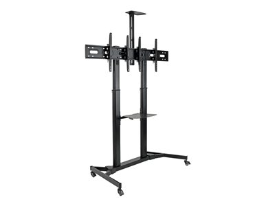 Tripp Lite Dual Screen Mobile TV Floor Stand Cart Height-Adjustable 35-45in