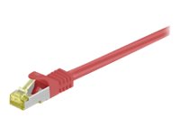 MicroConnect CAT 7 Kabel med afskærmning med folie og kobberfletning (SFTP 2m Netværkskabel Rød