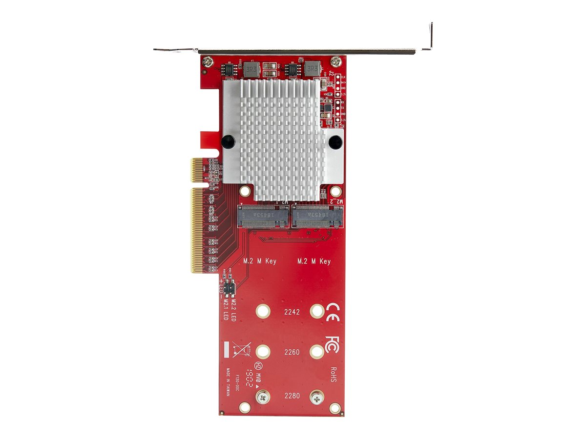 StarTech.com Dual M.2 PCIe SSD Adapter Card, x8 / x16 Dual NVMe or AHCI M.2 SSD to PCI Express 3.0, M.2 NGFF PCIe (M-Key) Compatible, Vented, Supports 2242, 2260, 2280, JBOD, Mac & PC - Full/Low-Profile Brackets (PEX8M2E2) - adaptér rozhraní - M.2 Card - PCIe 3.0 x8 - kompatibilní s TAA – foto 2