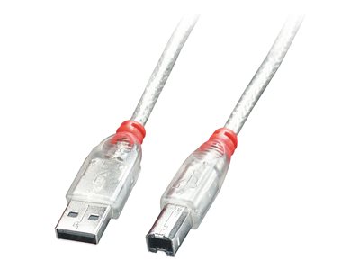 LINDY USB 2.0 Kabel Typ A/B transparent M/M 0.5m - 41751