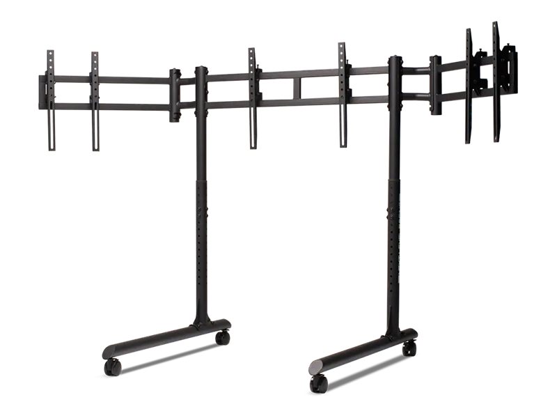 Next Level Racing cart free-standing for 3 flat panels round Product shot Right-angle 79550