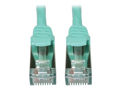 Eaton Tripp Lite Series Cat6a 10G Snagless Shielded Slim STP Ethernet Cable (RJ45 M/M), PoE, Aqua, 25 ft. (7.6 m)
