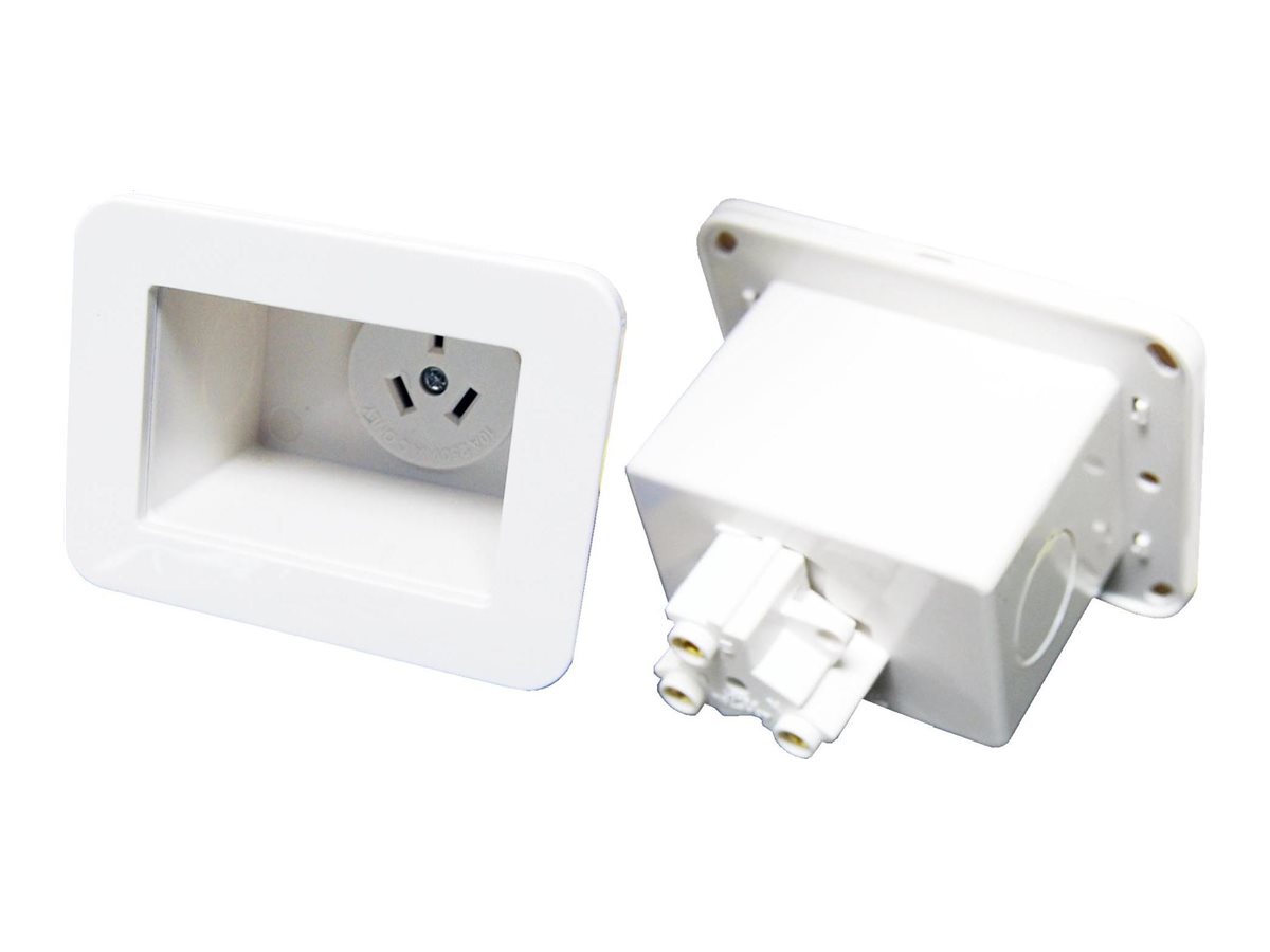 Dynamix power socket-outlet recessed single 1 power socket Product shot Multi-angle 78950
