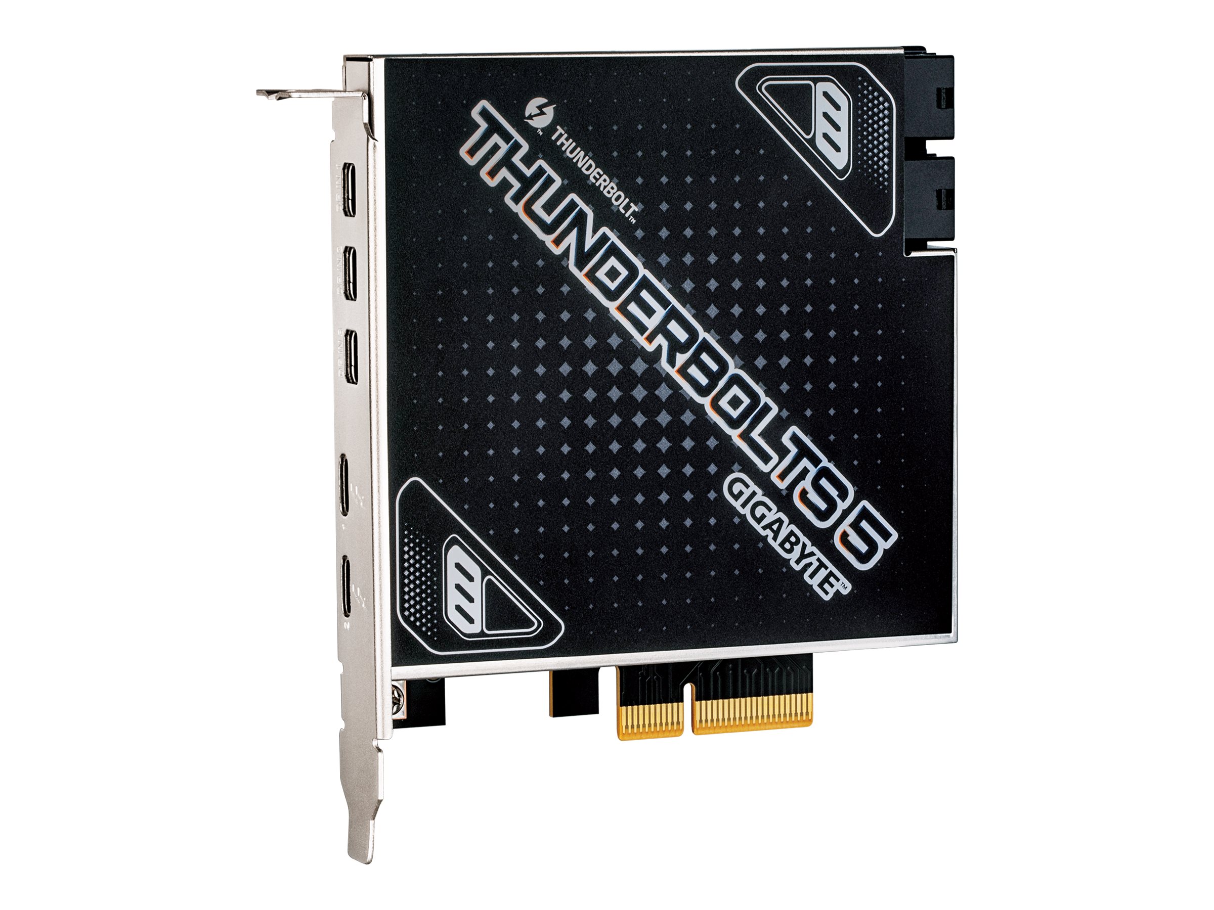 Gigabyte THUNDERBOLTS 5 Thunderbolt adapter PCIe 4.0 x4 Thunderbolt 5 x 2 + mini DisplayPort Product shot Front 79950