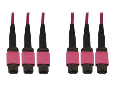 Eaton Tripp Lite Series 40/100/400G Multimode 50/125 OM4 Fiber Optic Cable (3x8F MTP/MPO-PC F/F), LSZH, Magenta, 15 m (49.2 ft.)