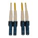 Tripp Lite 400G Duplex Singlemode 9/125 OS2 Switchable Fiber Optic Cable (LC/UPC M/M), LSZH, Yellow, 3 m (9.8 ft.)