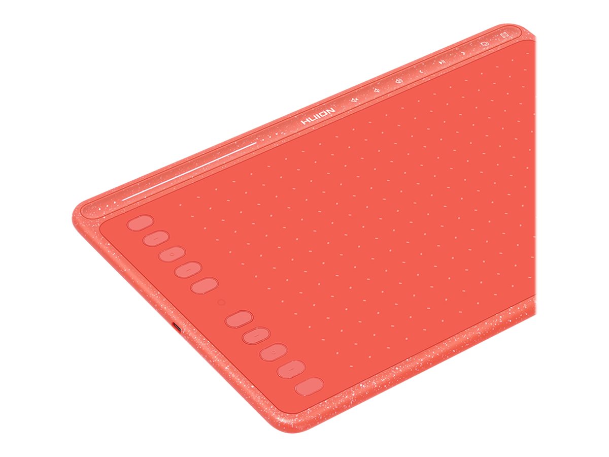 Huion HS611 digitiser USB-C coral Product shot Close-up 75552