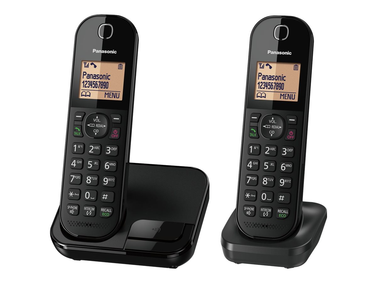 An image of Panasonic KX-TGC412EB - cordless phone with caller ID/call waiting + additional handset - 3-way call capability