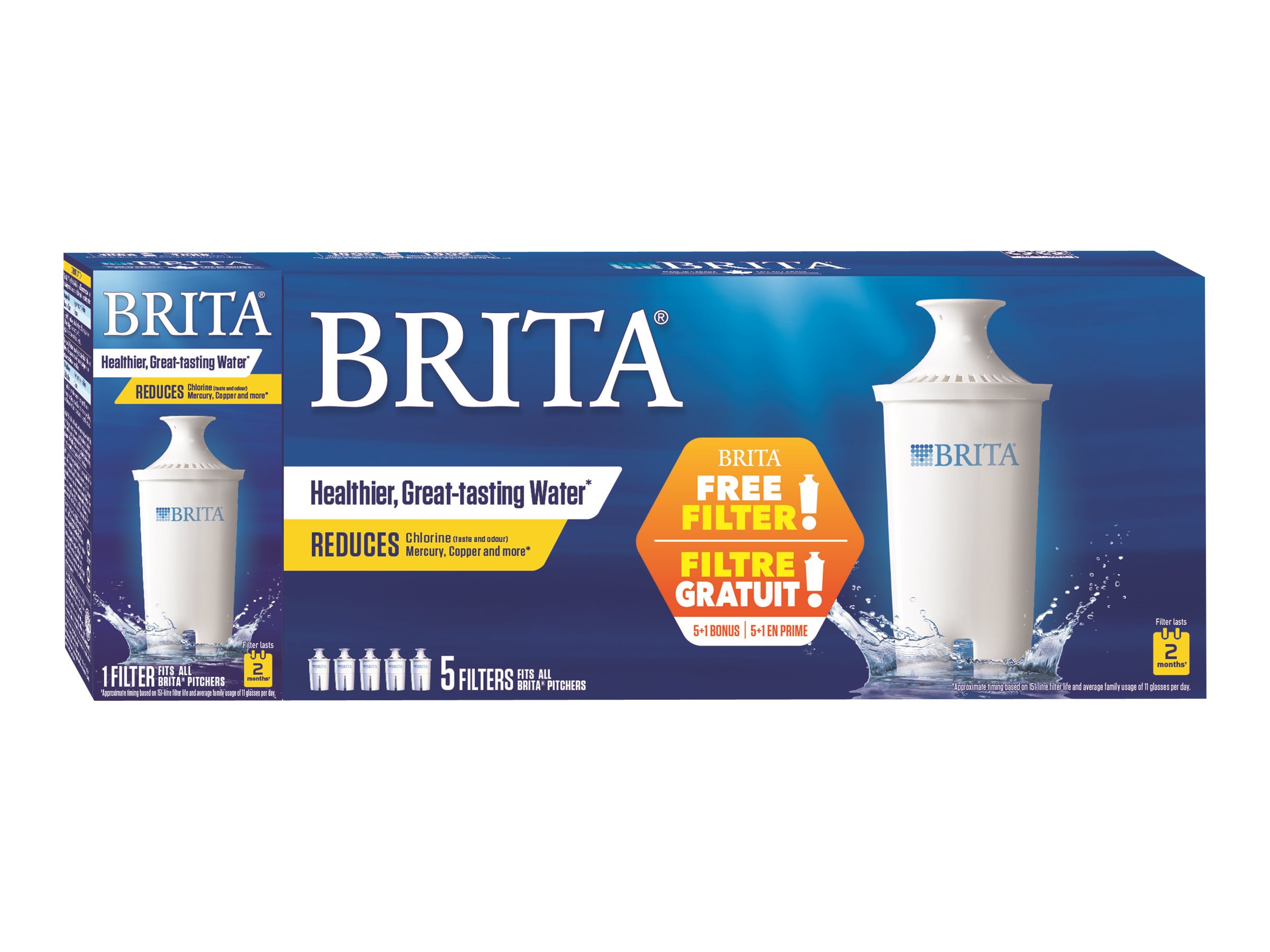 Brita Water Filter Pitcher Replacement Filters - 5 Filters