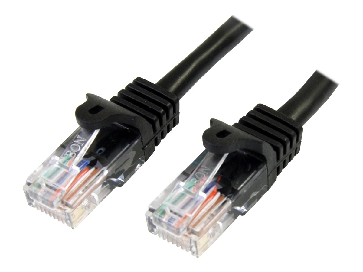 Startech 0.5m Black Cat5e / Cat 5 Snagless Ethernet Patch Cable 0.5 m patch cable 50 cm Product shot Close-up 75800