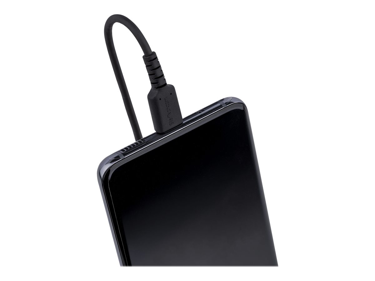 StarTech.com 20in (50cm) USB C Charging Cable, Coiled Heavy Duty Fast Charge & Sync USB-C Cable, High Quality USB 2.0 Type-C Cable, Rugged Aramid Fiber, TPE, 3A, S20, iPad, Pixel - Durable Male to Male USB, Black - USB kabel typ C - USB-C do USB-C - 50 cm – foto 4