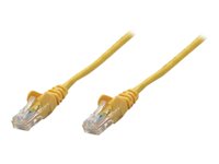 Intellinet Network Patch Cable, Cat5e, 0.25m, Yellow, CCA, U/UTP, PVC, RJ45, Gold Plated Contacts, Snagless, Booted, Lifetime