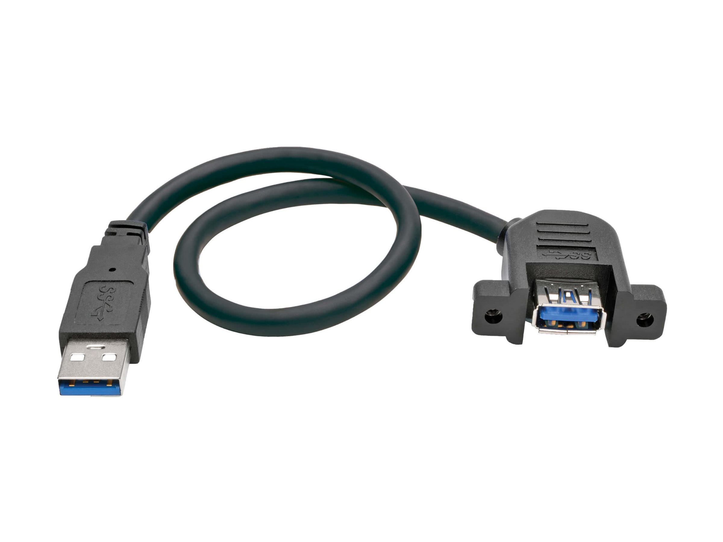 Tripp Lite 1ft USB 3.0 Superspeed Panel Mount Type-A Extension Cable M/F 1'