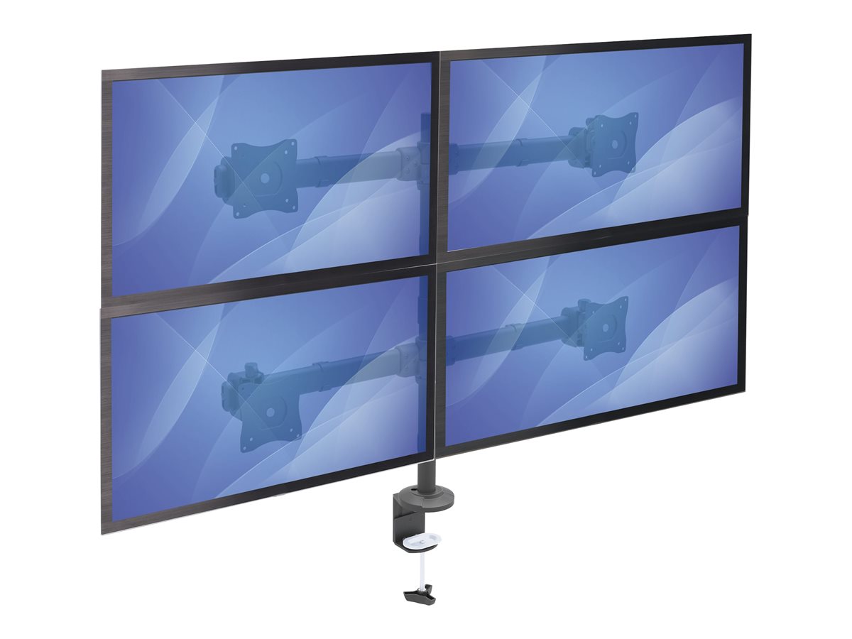 StarTech.com Desk Mount Quad Monitor Arm, Ergonomic VESA 4 Monitor Mount 2x2 up to 27", Articulating & Height Adjustable Pole Mount, Tilt/Swivel/Rotate LCD/LED Screen, Clamp/Grommet - Heavy-duty VESA Mount (ARMQUAD) montážní sada - nastavitelné rameno - pro 4 monitory – foto 7