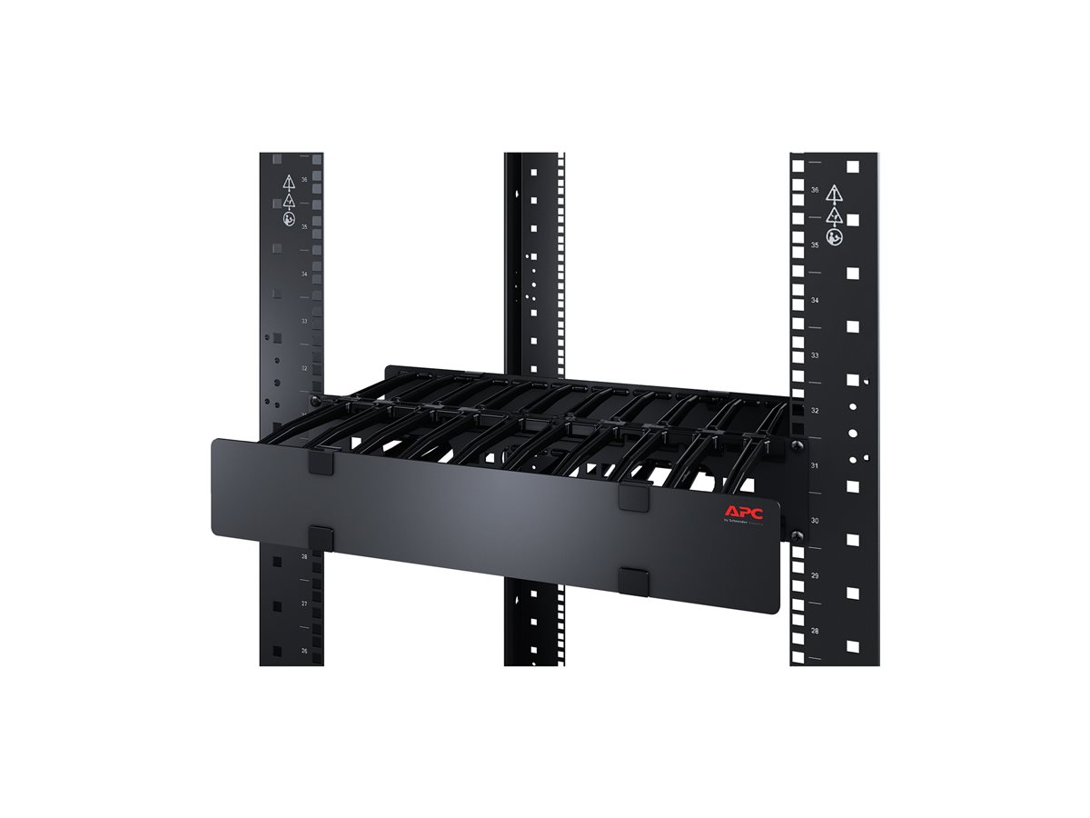 APC Horizontal Cable Manager Single-Sided with Cover - Sada kabelového vedení skříně - 1U - kompatibilní s TAA – foto 3