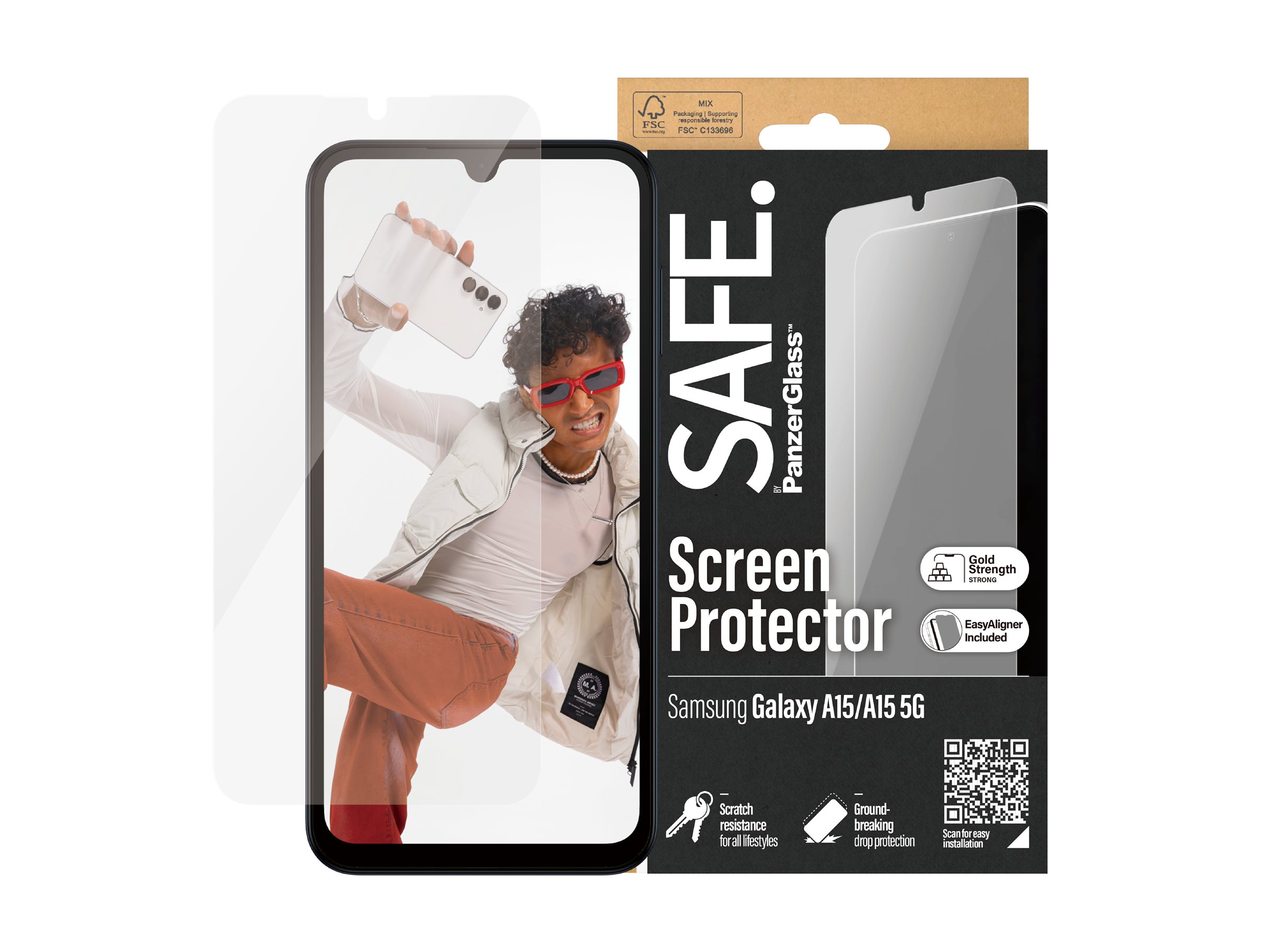 SAFE. by PanzerGlass Screen Protector for Samsung Galaxy A15 - Clear