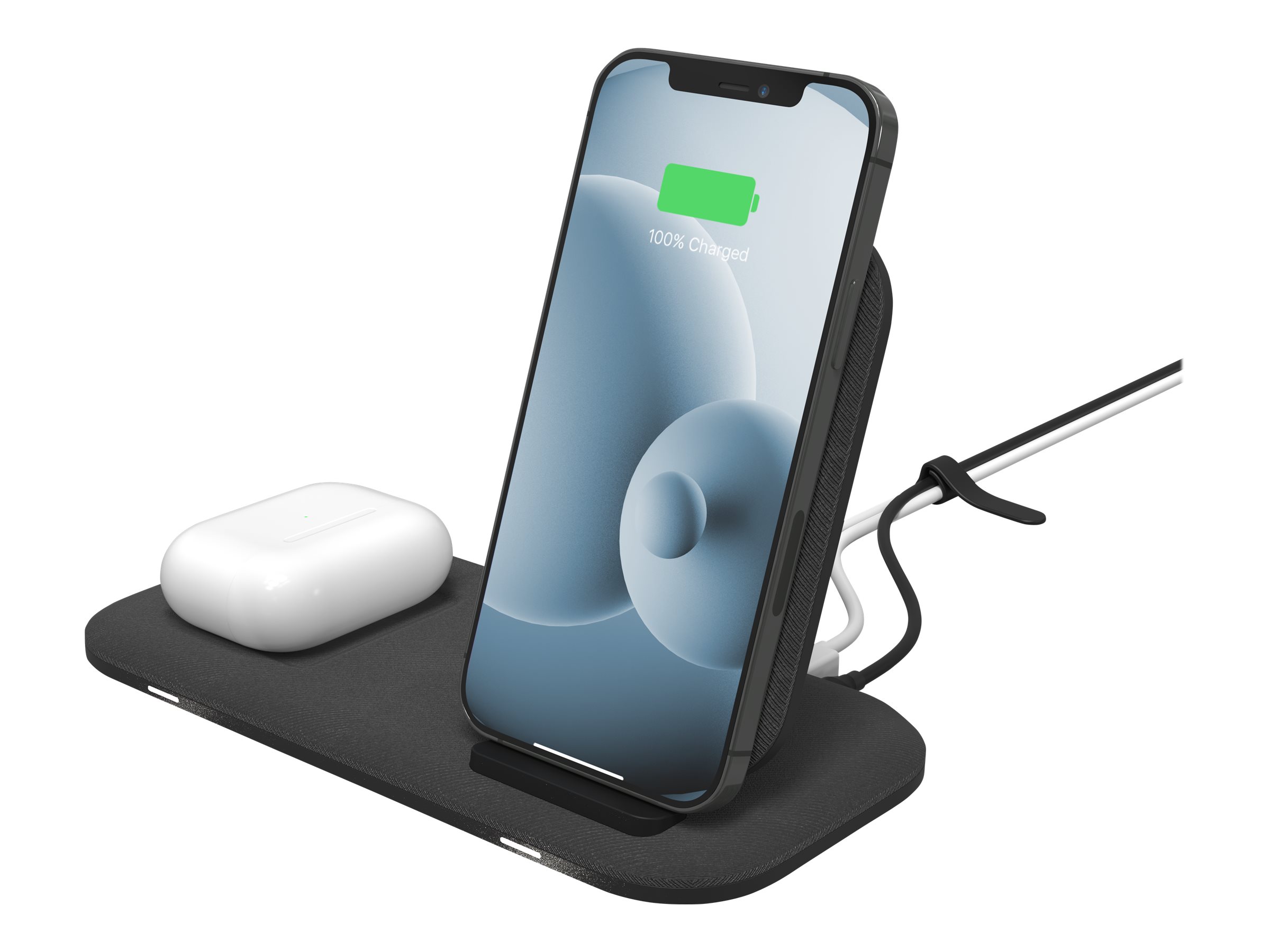 mophie Stand Plus wireless charging pad / charging stand USB 15 Product shot Right side 77950