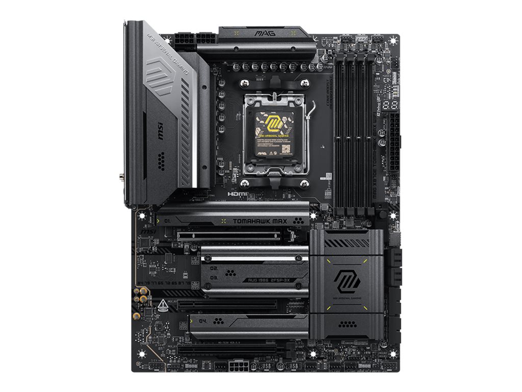 MSI MAG X870E TOMAHAWK MAX WIFI motherboard ATX Socket AM5 AMD Product shot Front 79725
