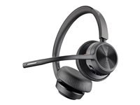 Poly Voyager 4320 - Voyager 4300 UC series - headset - on-ear - Bluetooth - wireless, wired - USB-A - black - Zoom Certified, Certified for Microsoft Teams