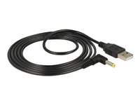 DeLOCK 4 pin USB Type A (male) - Strøm DC jackstik 4,0 mm (ID: 1,7 mm) (male) Sort 1.5m USB / strøm kabel