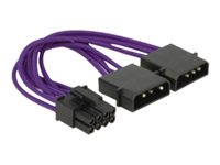 DeLOCK 4-PIN intern strøm (male) - 8 pin PCI Express-strøm (male) Lilla 15cm Strømforsyningsadapter