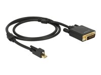 DeLOCK Cable mini Displayport 1.2 male screw > DVI male 4K Active Video transformer