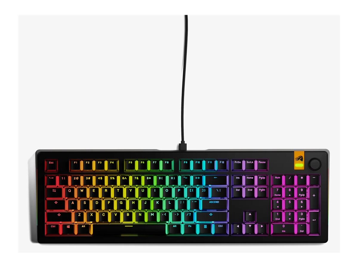 Glorious GMMK3 HE keyboard prebuilt 100% full size QWERTY US black Input Product shot Bottom 75450