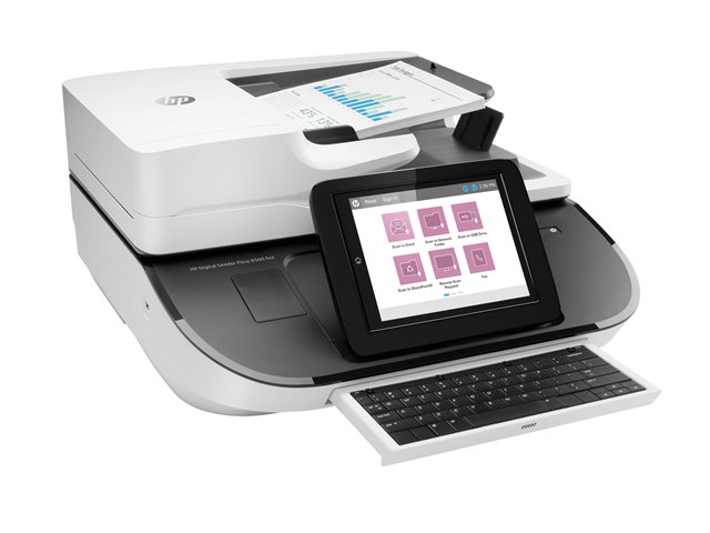 HP Digital Sender Flow 8500fn2 - Scanner de documents - a plat : CCD/ADF : CIS - Recto-verso - 216 x 864 mm - 600 dpi - jusqu'a 100 ppm (mono) / jusqu'a 100 ppm (couleur) - Chargeur automatique de documents (150 feuilles) - jusqu'a 10000 pages par jour - USB 2.0, Gigabit LAN, USB 2.0 (Host)