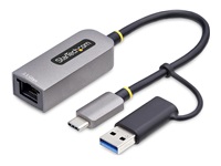 StarTech.com 2.5GbE USB-C to Ethernet Adapter with USB-A Converter