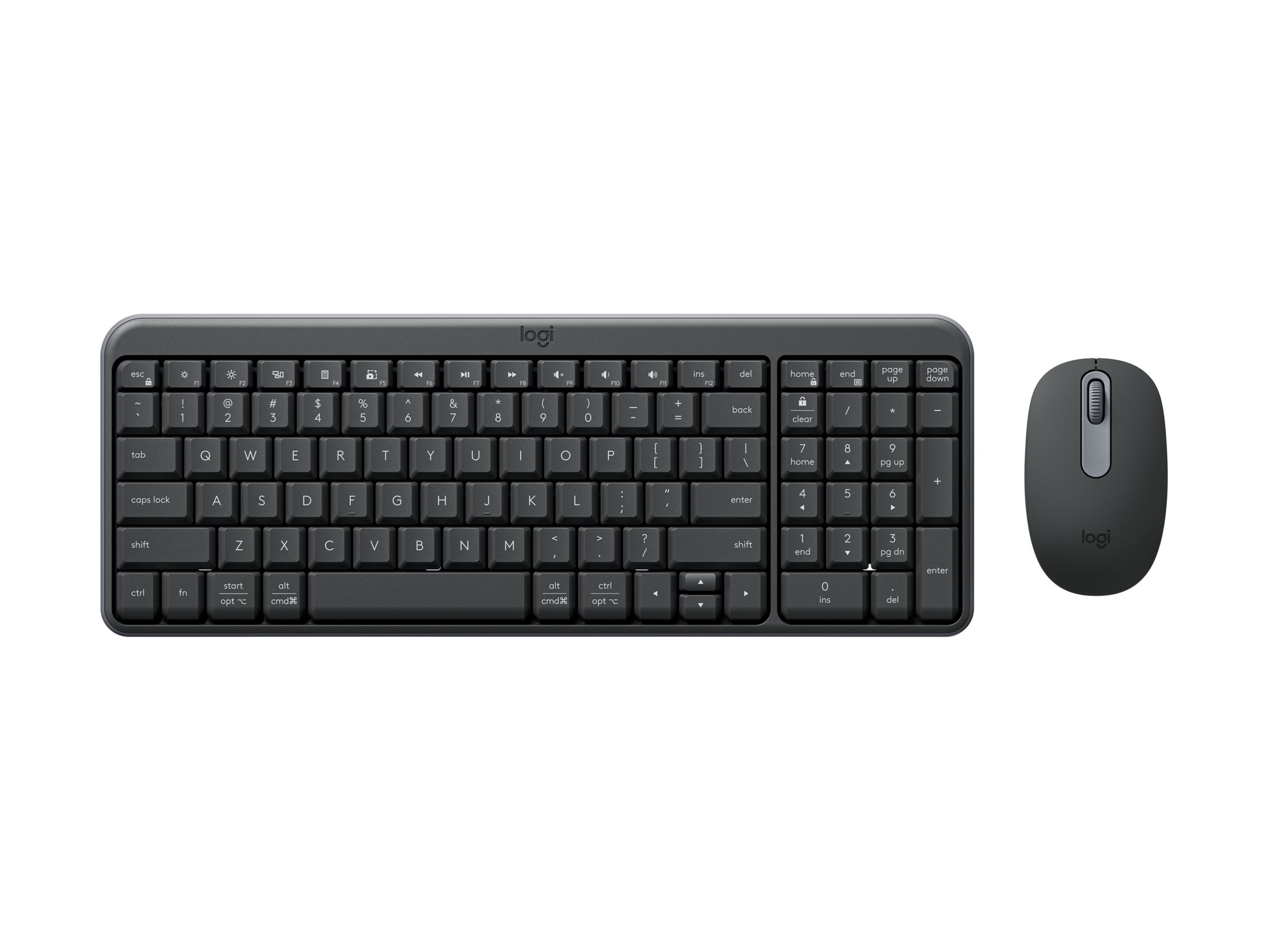 Logitech MK250 keyboard and mouse set QWERTY English graphite Input Usage / lifestyle Right-angle 72800
