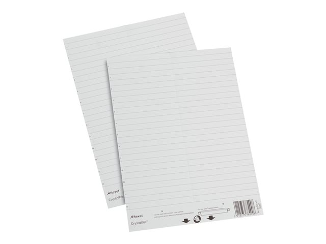 Rexel Crystalfile Classic File Tab Insert White Pack Of 50