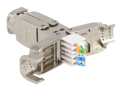 DELOCK Verbinder für Netzwerkkabel Cat.6A STP werkzeugfrei Patchkabel RJ45