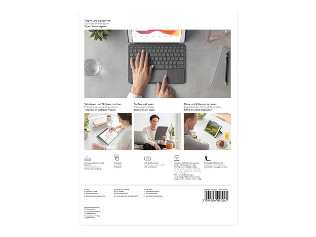 Logitech Combo Touch - clavier et tui - avec trackpad - AZERTY - Franais - graphite Priphrique d\'entre