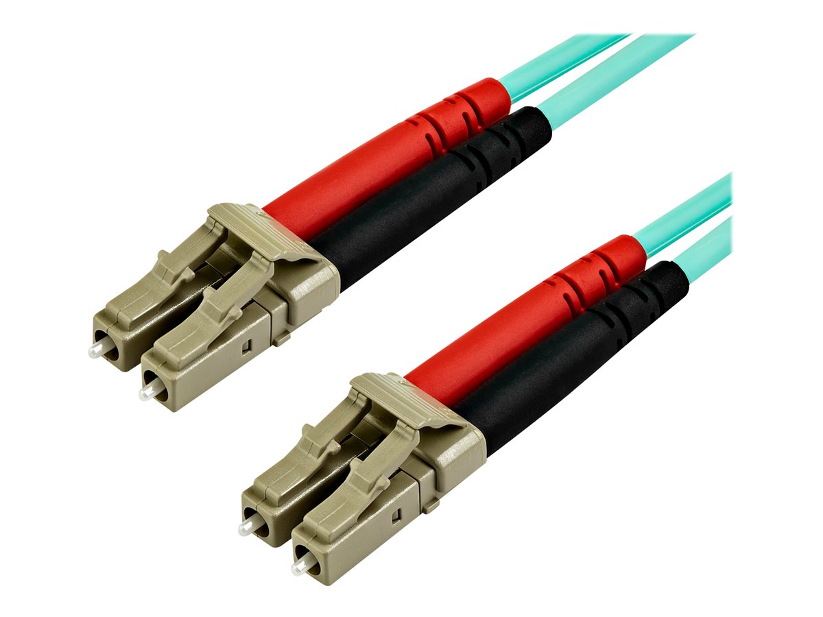StarTech.com 15 m OM4 LC to LC Multimode Duplex Fiber Optic Patch Cable- Aqua - 50/125 - Fiber Optic Cable - 40/100Gb - LSZH (450FBLCLC15) - patch kabel - 15 m - 15 m - vodě - barva