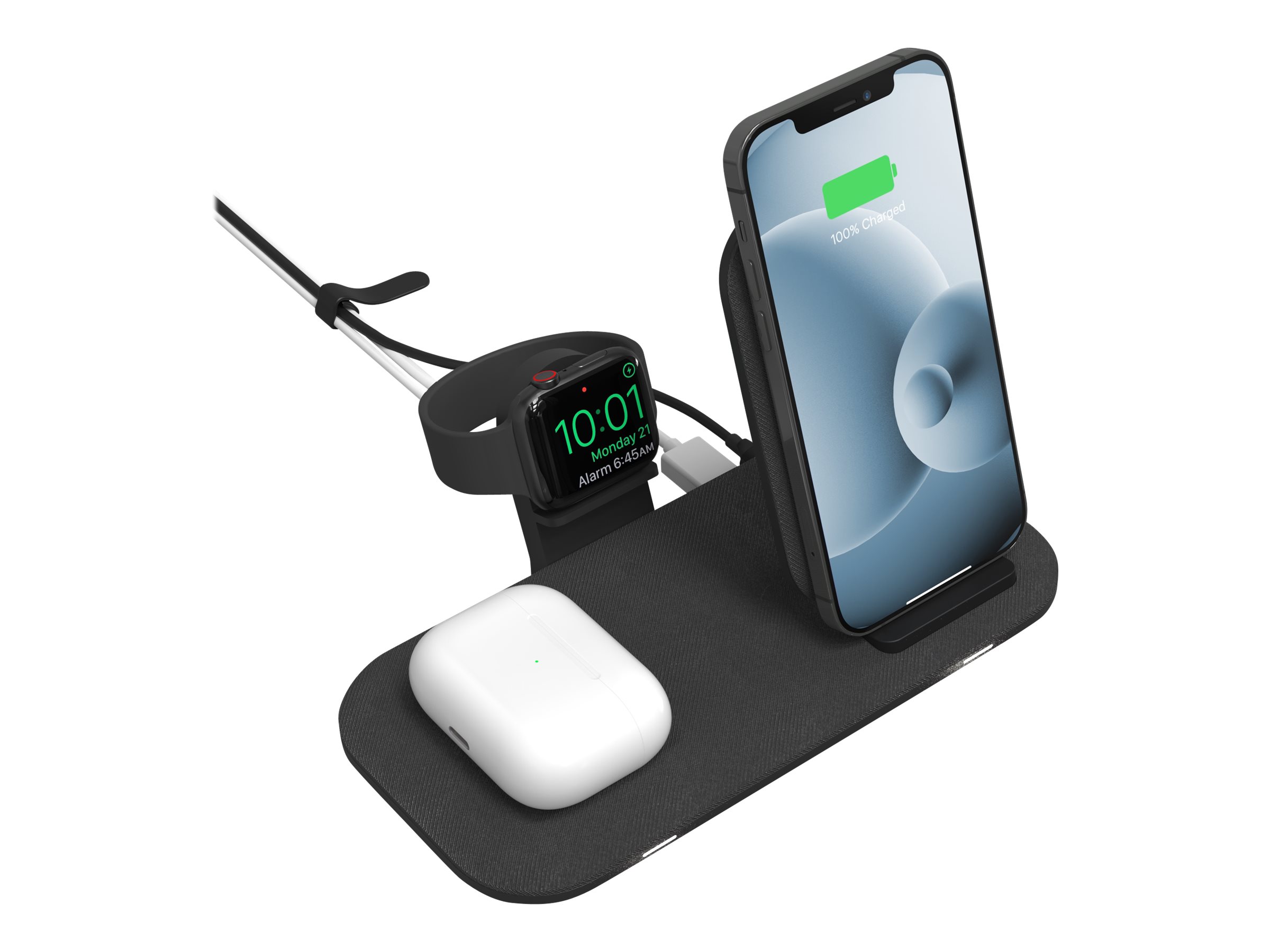 mophie Stand Plus wireless charging pad / charging stand USB 15 Usage / lifestyle Front 72785