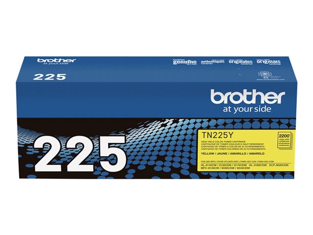 Brother TN225Y - High Yield - yellow - original - toner cartridge - for Brother HL-3140, HL-3170, HL-3180, MFC-9130, MFC-9330, MFC-9340
